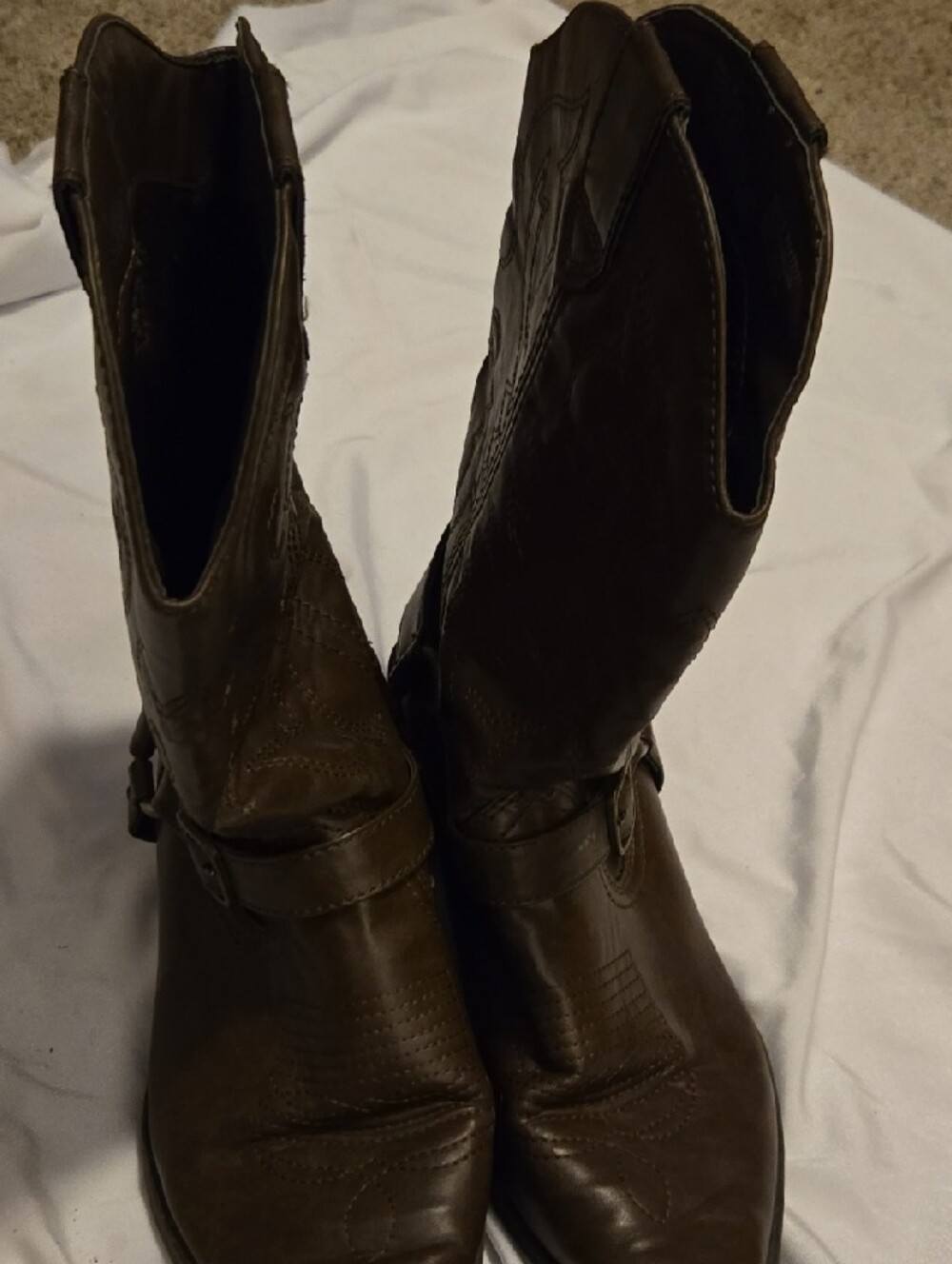 Kohl's Brown Pointed Toe Mid-Calf Cowboy Heeled Boots Size 9